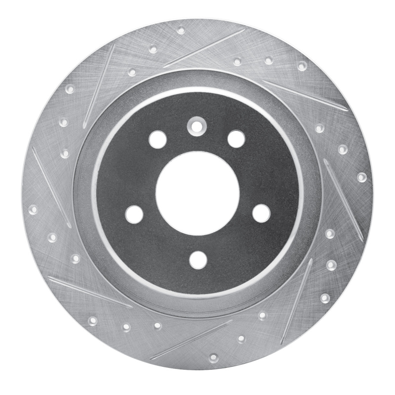 Buick Envision Brake Rotor (1) - Rear Left - R1 Concepts - Drilled & Slotted - Silver - `16-`18